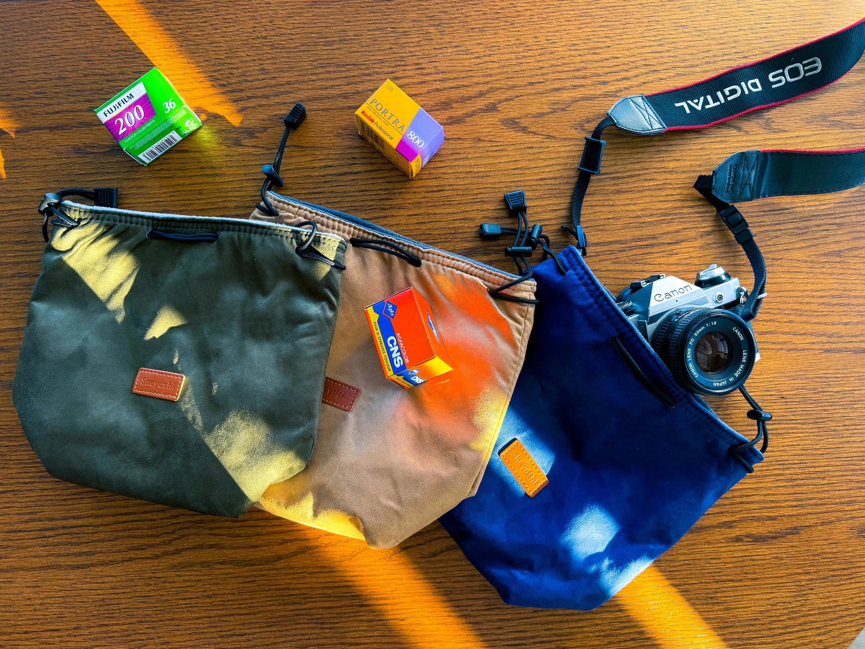 Vintage Flannel Camera Bag / Pouch [CB03]